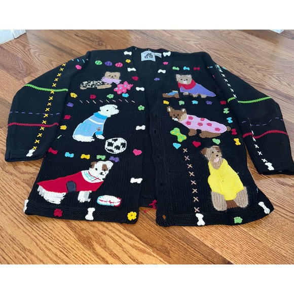 Storybook Knits Sweaters - Storybook Knits Dog Cardigan Sweater Womens Small Handknit Fashionable Canines